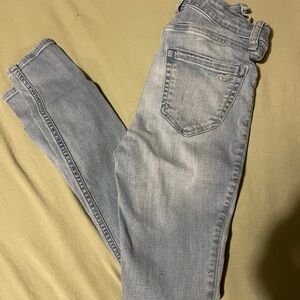 Hollister Blue Skinny Jeans with Stretch and Faded Look